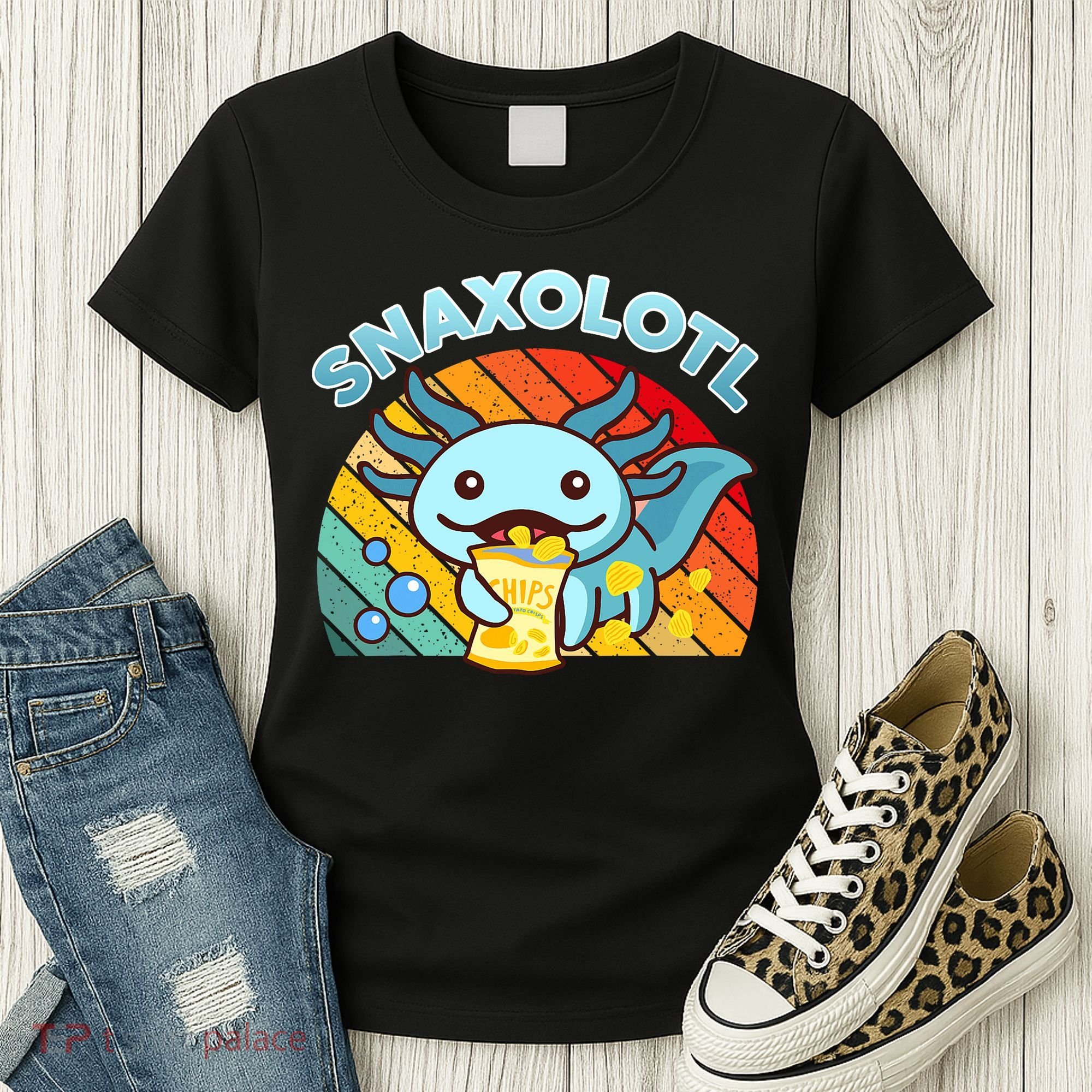 Snaxolotl Cute Axolotl- I Axolotl Questions Funny Women's T-Shirt