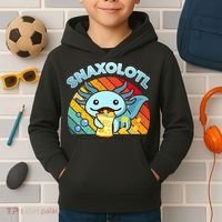 Snaxolotl Cute Axolotl- I Axolotl Questions Funny Kids Hoodie thumb 2