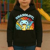 Snaxolotl Cute Axolotl- I Axolotl Questions Funny Kids Hoodie thumb 3