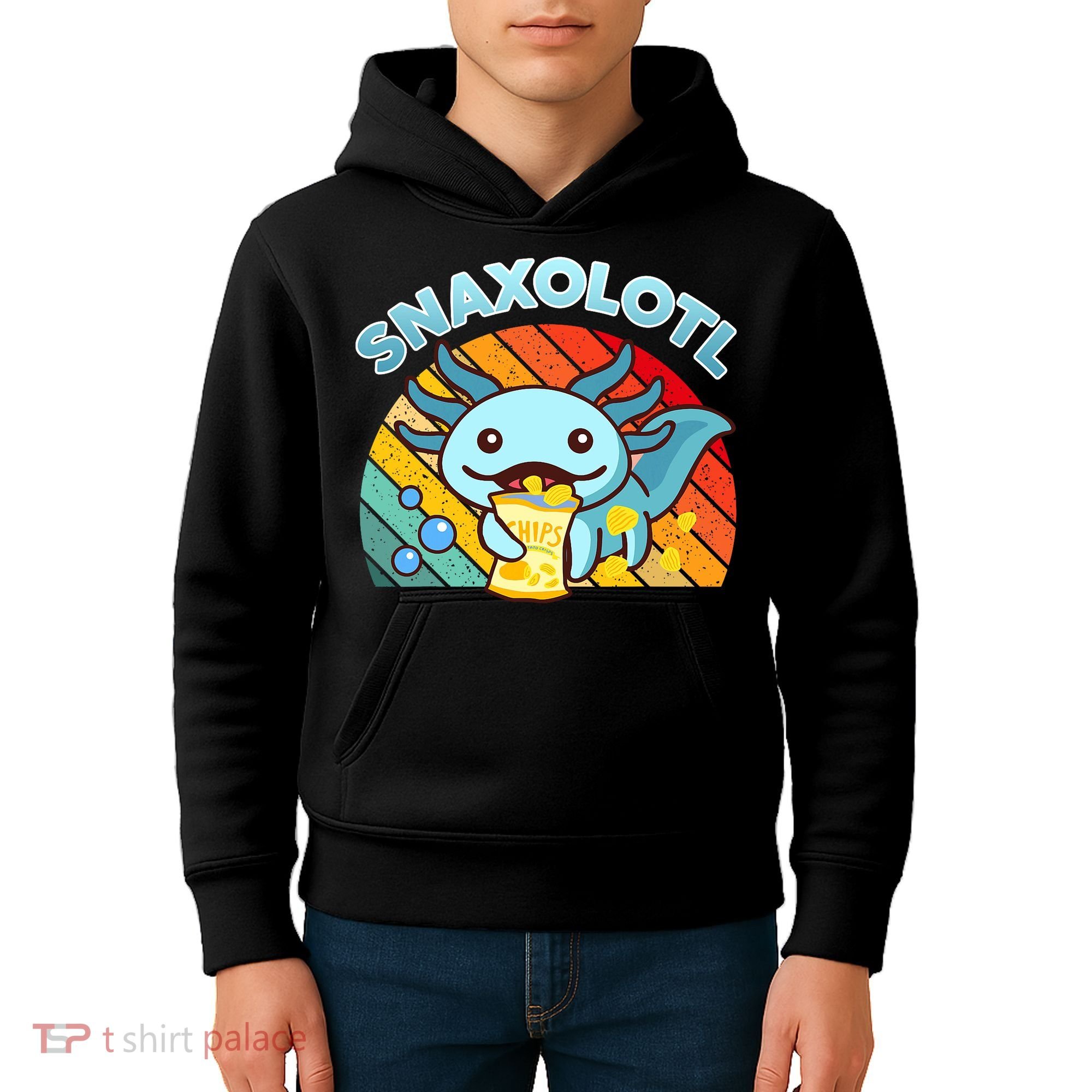 Snaxolotl Cute Axolotl- I Axolotl Questions Funny Kids Hoodie
