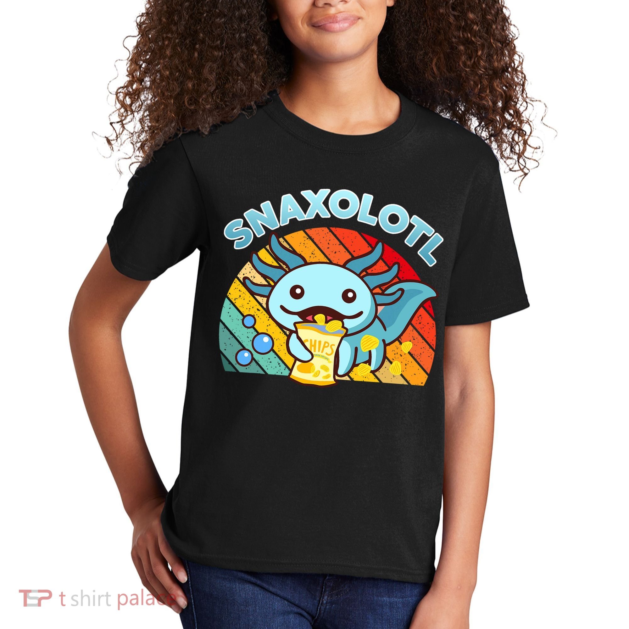 Snaxolotl Cute Axolotl- I Axolotl Questions Funny Kids T-Shirt