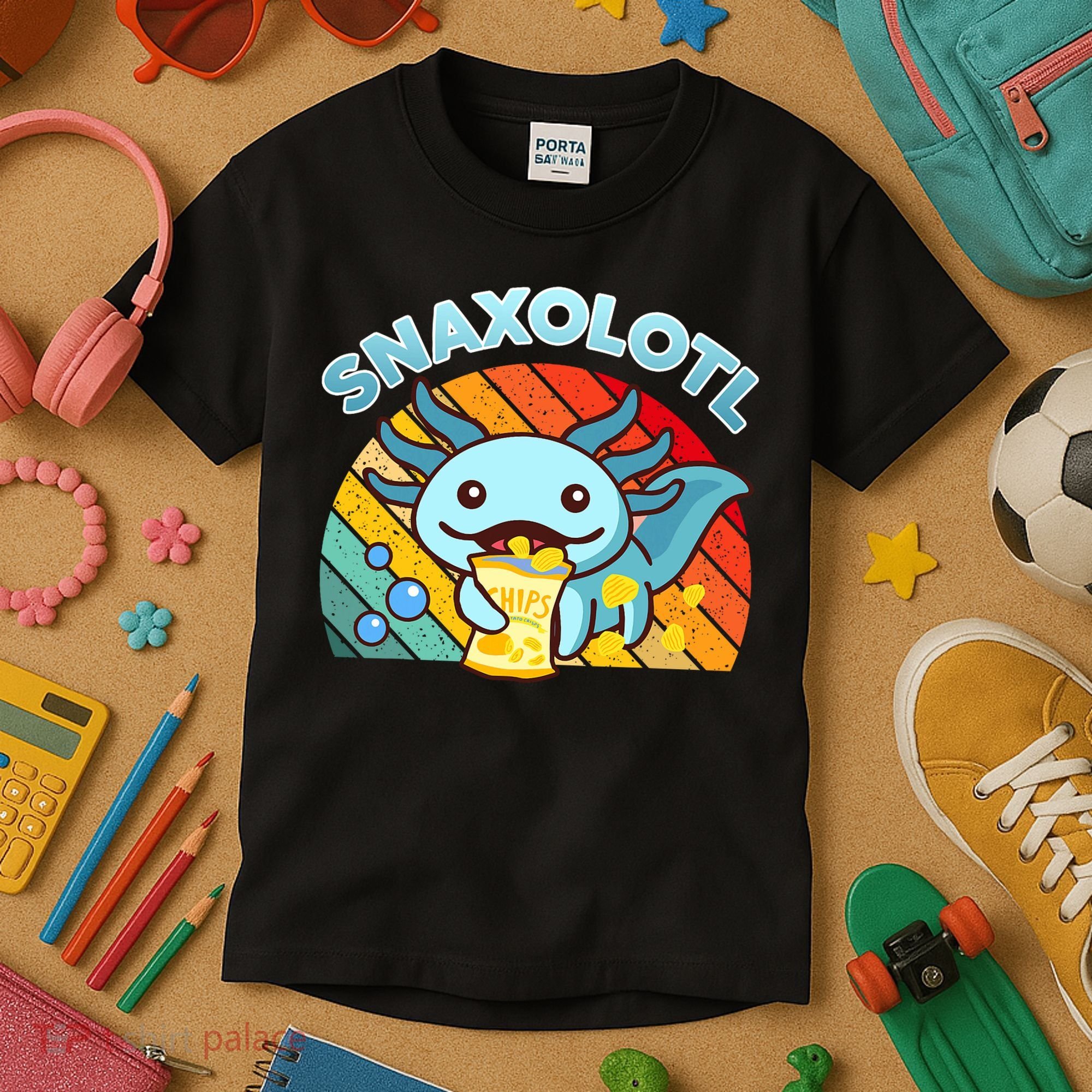 Snaxolotl Cute Axolotl- I Axolotl Questions Funny Kids T-Shirt