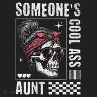 SomeoneS Cool Ass Aunt Funny Skeleton Beanie thumb 2