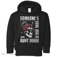 SomeoneS Cool Ass Aunt Funny Skeleton Toddler Hoodie thumb 0