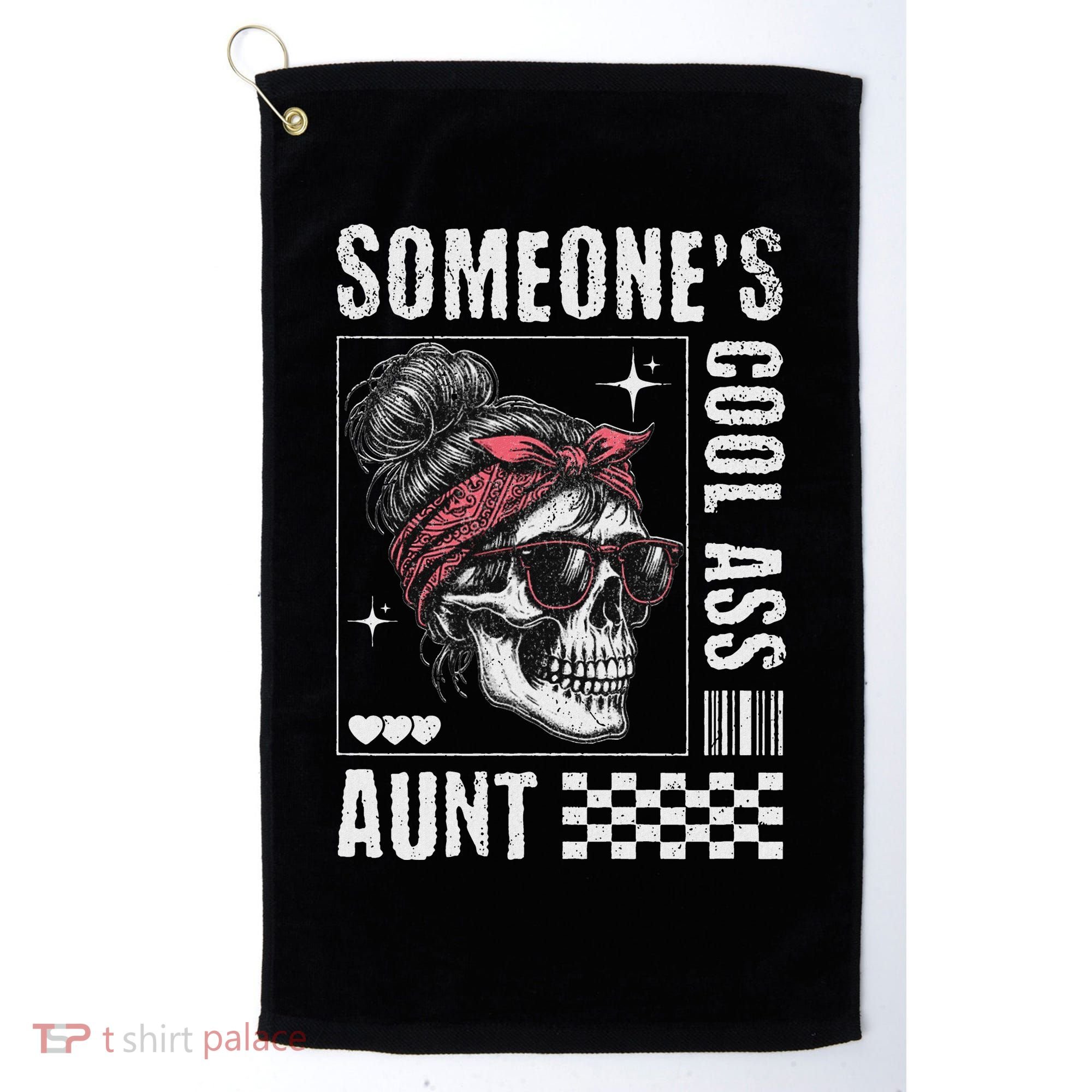SomeoneS Cool Ass Aunt Funny Skeleton Golf Towel