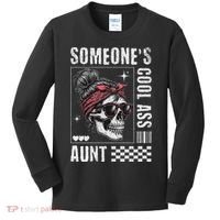 SomeoneS Cool Ass Aunt Funny Skeleton Kids Long Sleeve Shirt thumb 0