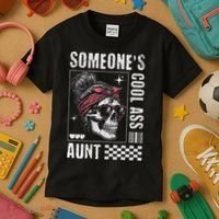 SomeoneS Cool Ass Aunt Funny Skeleton Kids T-Shirt thumb 3