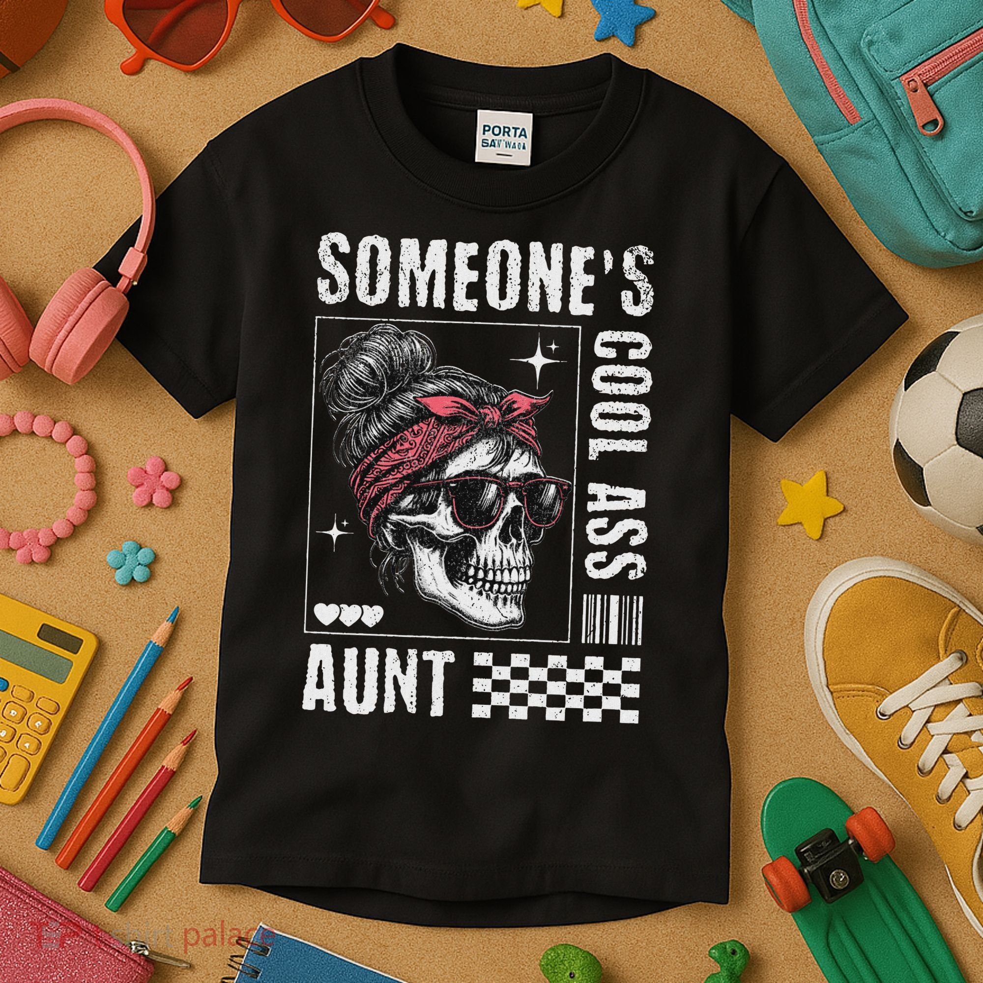 SomeoneS Cool Ass Aunt Funny Skeleton Kids T-Shirt