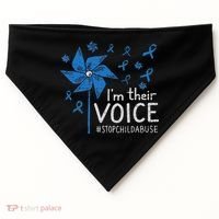 Stop Child Abuse Child Abuse Prevention Awareness Pinwheel USA-Made Doggie Bandana thumb 0