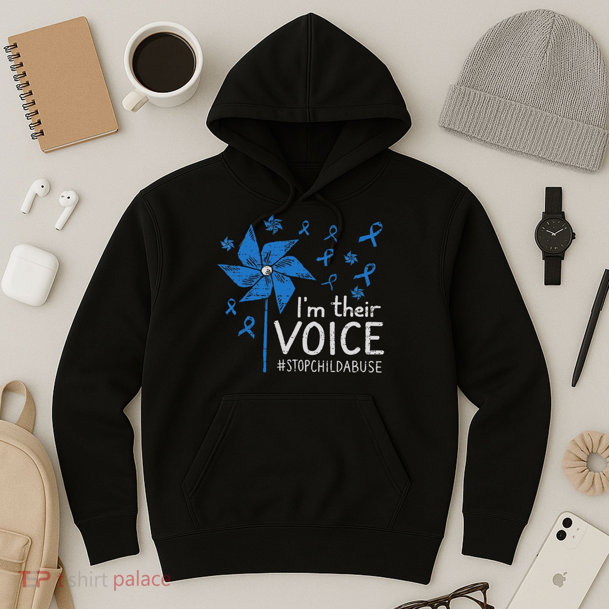Stop Child Abuse Child Abuse Prevention Awareness Pinwheel Hoodie