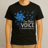Stop Child Abuse Child Abuse Prevention Awareness Pinwheel T-Shirt thumb 3