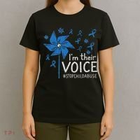 Stop Child Abuse Child Abuse Prevention Awareness Pinwheel T-Shirt thumb 4