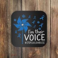 Stop Child Abuse Child Abuse Prevention Awareness Pinwheel Coaster thumb 0