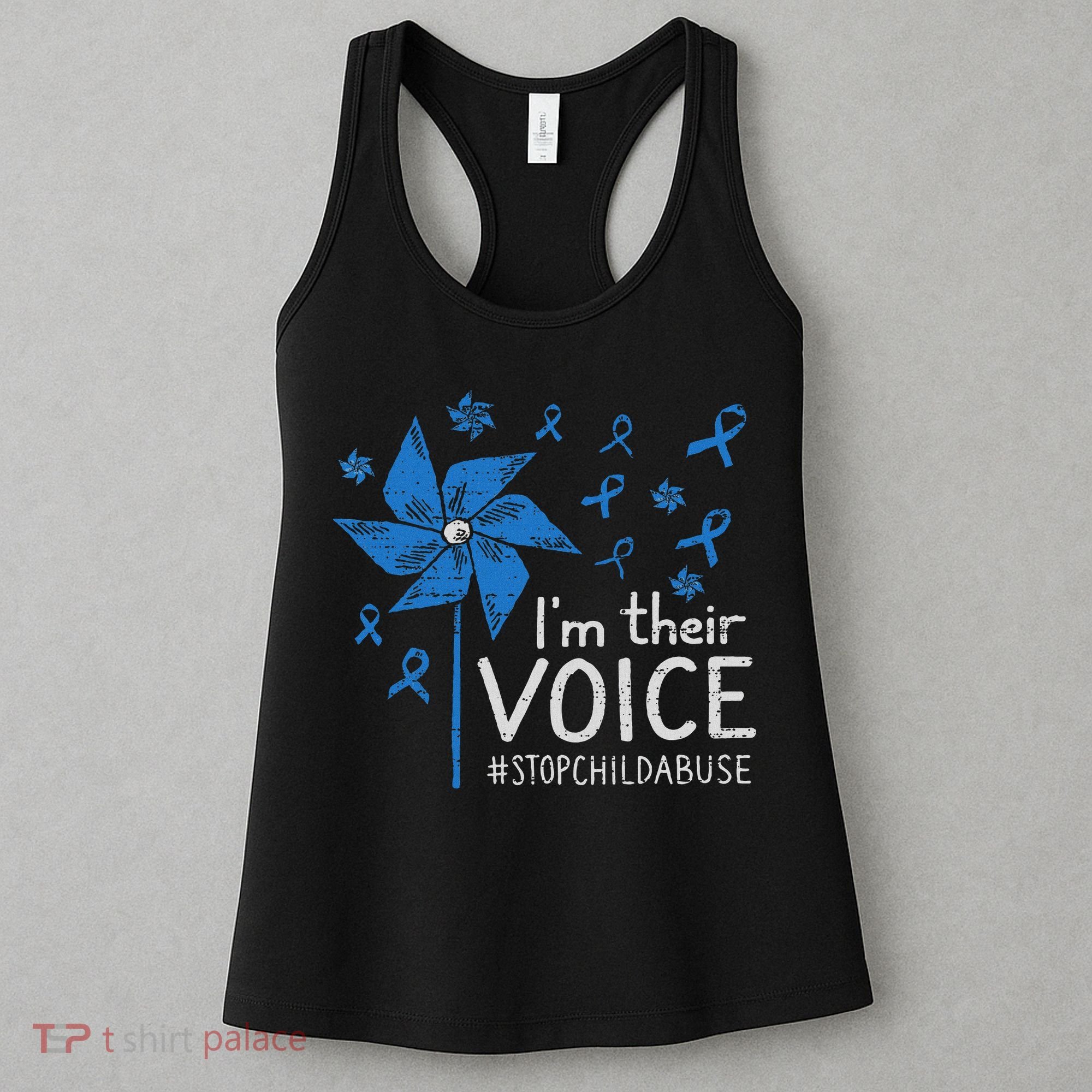 Stop Child Abuse Child Abuse Prevention Awareness Pinwheel Women's Tank Top