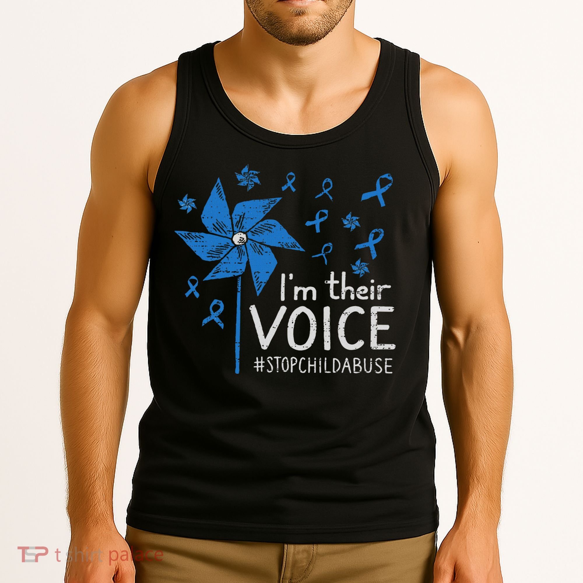 Stop Child Abuse Child Abuse Prevention Awareness Pinwheel Tank Top