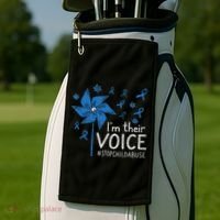 Stop Child Abuse Child Abuse Prevention Awareness Pinwheel Golf Towel thumb 2