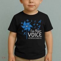 Stop Child Abuse Child Abuse Prevention Awareness Pinwheel Toddler T-Shirt thumb 2