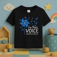 Stop Child Abuse Child Abuse Prevention Awareness Pinwheel Toddler T-Shirt thumb 3