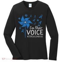 Stop Child Abuse Child Abuse Prevention Awareness Pinwheel Women's Long Sleeve Shirt thumb 0