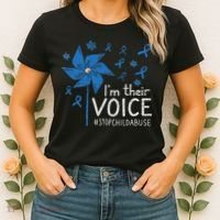 Stop Child Abuse Child Abuse Prevention Awareness Pinwheel Women's T-Shirt thumb 2