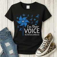 Stop Child Abuse Child Abuse Prevention Awareness Pinwheel Women's T-Shirt thumb 3