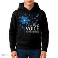 Stop Child Abuse Child Abuse Prevention Awareness Pinwheel Kids Hoodie thumb 4