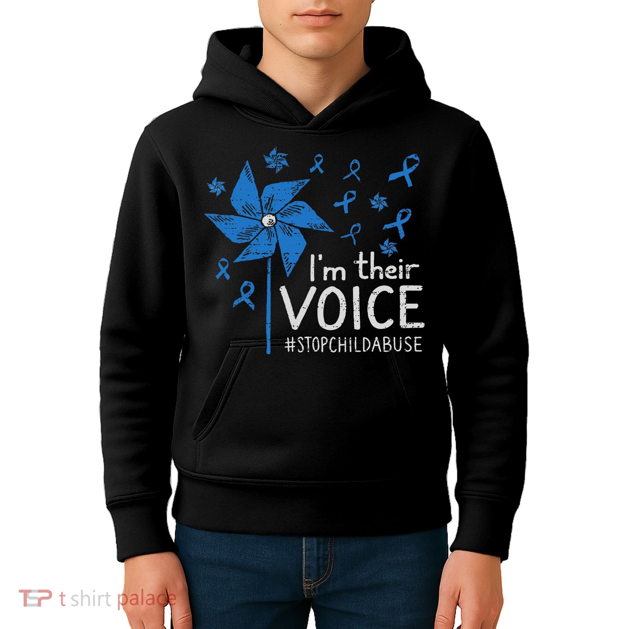 Stop Child Abuse Child Abuse Prevention Awareness Pinwheel Kids Hoodie