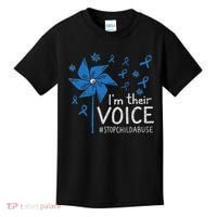 Stop Child Abuse Child Abuse Prevention Awareness Pinwheel Kids T-Shirt thumb 0