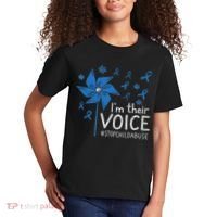 Stop Child Abuse Child Abuse Prevention Awareness Pinwheel Kids T-Shirt thumb 2