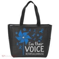 Stop Child Abuse Child Abuse Prevention Awareness Pinwheel Tote Bag thumb 0