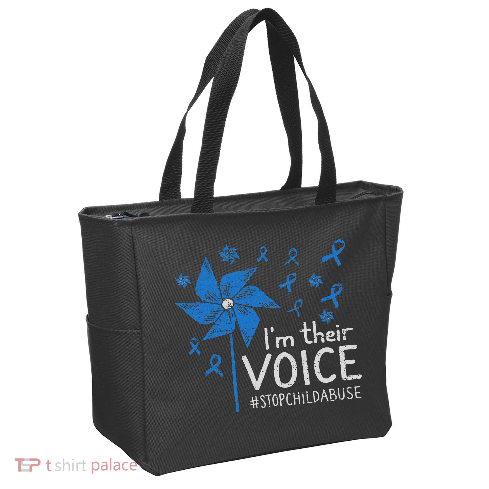Stop Child Abuse Child Abuse Prevention Awareness Pinwheel Tote Bag