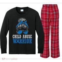 Stop Child Abuse Awareness Support Kids Long Sleeve Plaid Pajama Set thumb 0