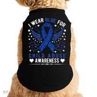 Stop Child Abuse Prevention Month Blue Ribbon Awareness Doggie Tank thumb 0