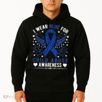 Stop Child Abuse Prevention Month Blue Ribbon Awareness Hoodie thumb 2