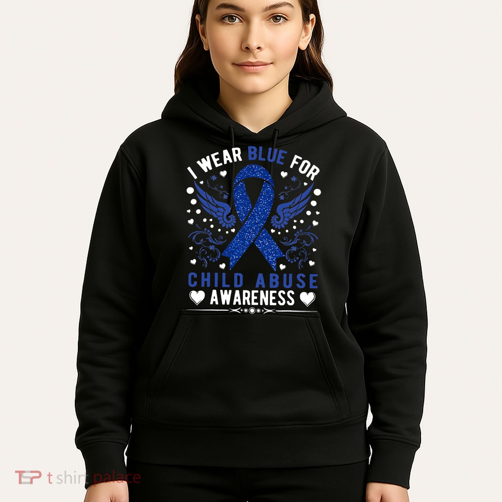 Stop Child Abuse Prevention Month Blue Ribbon Awareness Hoodie