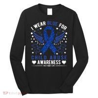 Stop Child Abuse Prevention Month Blue Ribbon Awareness Long Sleeve Shirt thumb 0