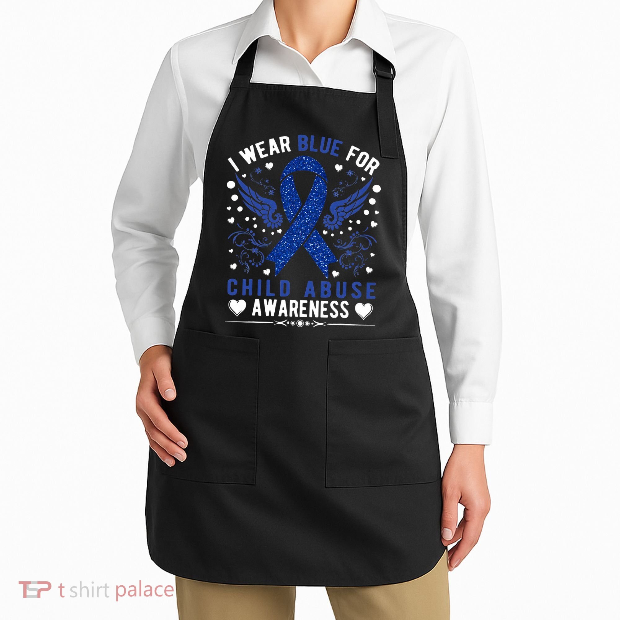 Stop Child Abuse Prevention Month Blue Ribbon Awareness Apron