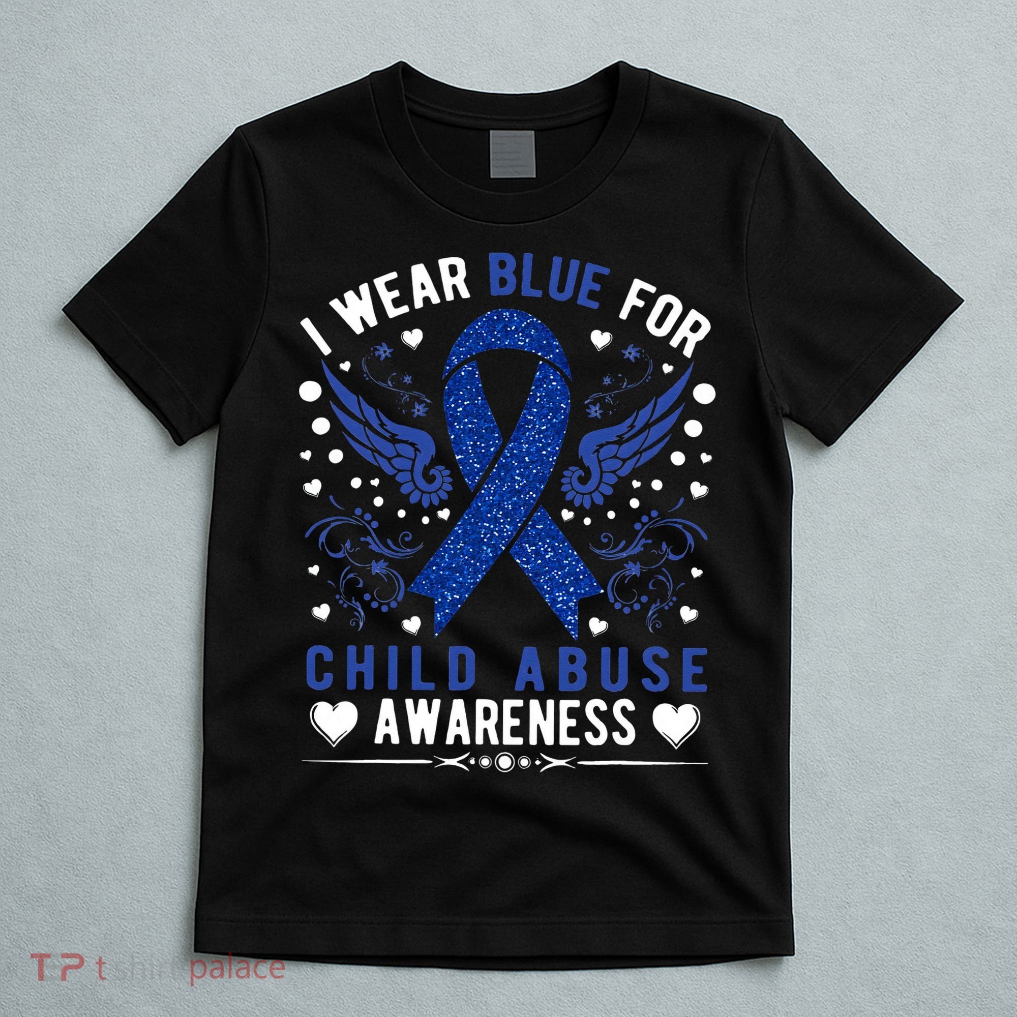 Stop Child Abuse Prevention Month Blue Ribbon Awareness T-Shirt