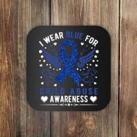 Stop Child Abuse Prevention Month Blue Ribbon Awareness Coaster thumb 0