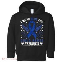 Stop Child Abuse Prevention Month Blue Ribbon Awareness Toddler Hoodie thumb 0