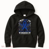 Stop Child Abuse Prevention Month Blue Ribbon Awareness Kids Hoodie thumb 0