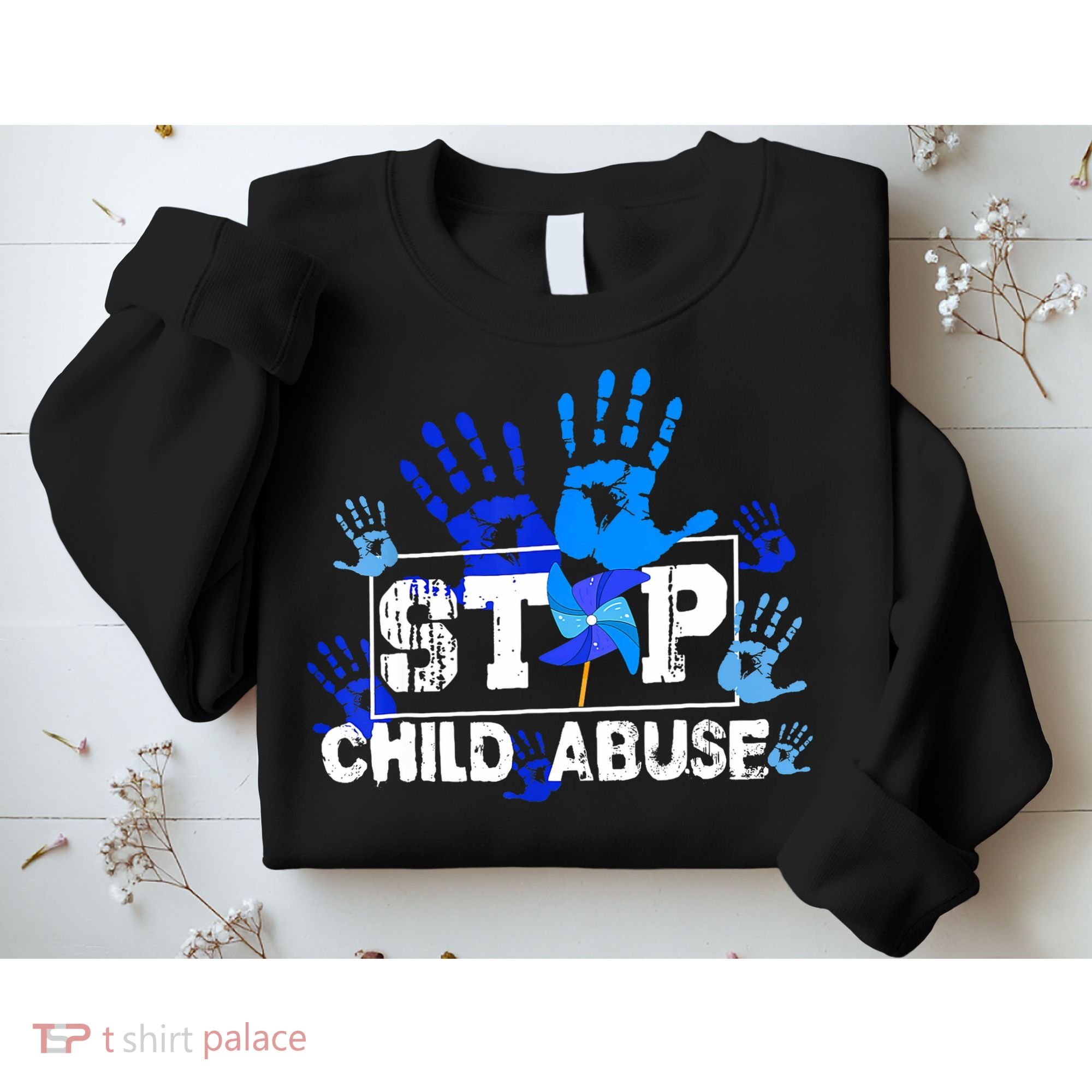 Stop Child Abuse Child Abuse Prevention Awareness Pinwheels  Sweatshirt