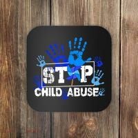 Stop Child Abuse Child Abuse Prevention Awareness Pinwheels  Coaster thumb 0