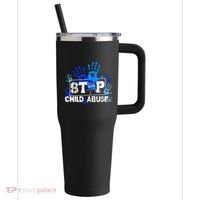 Stop Child Abuse Child Abuse Prevention Awareness Pinwheels  40oz Vacuum Insulated Stainless Steel Travel Tumbler thumb 0