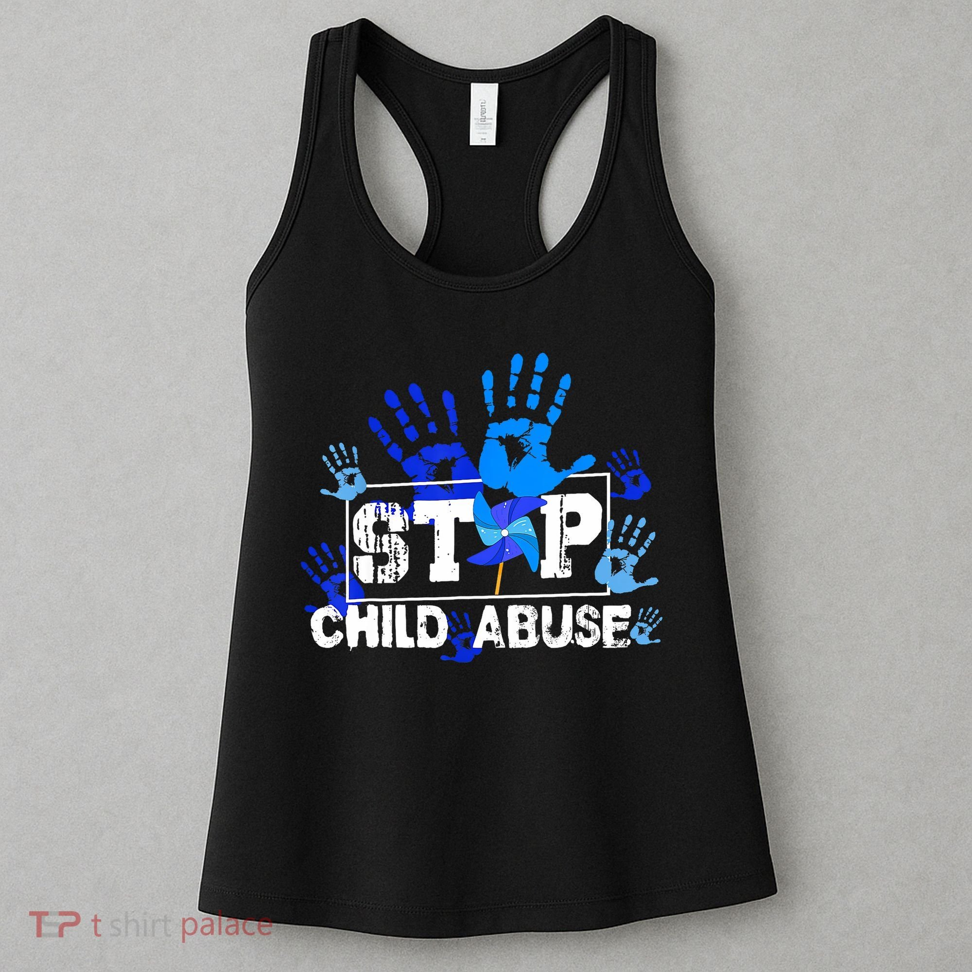 Stop Child Abuse Child Abuse Prevention Awareness Pinwheels  Women's Tank Top