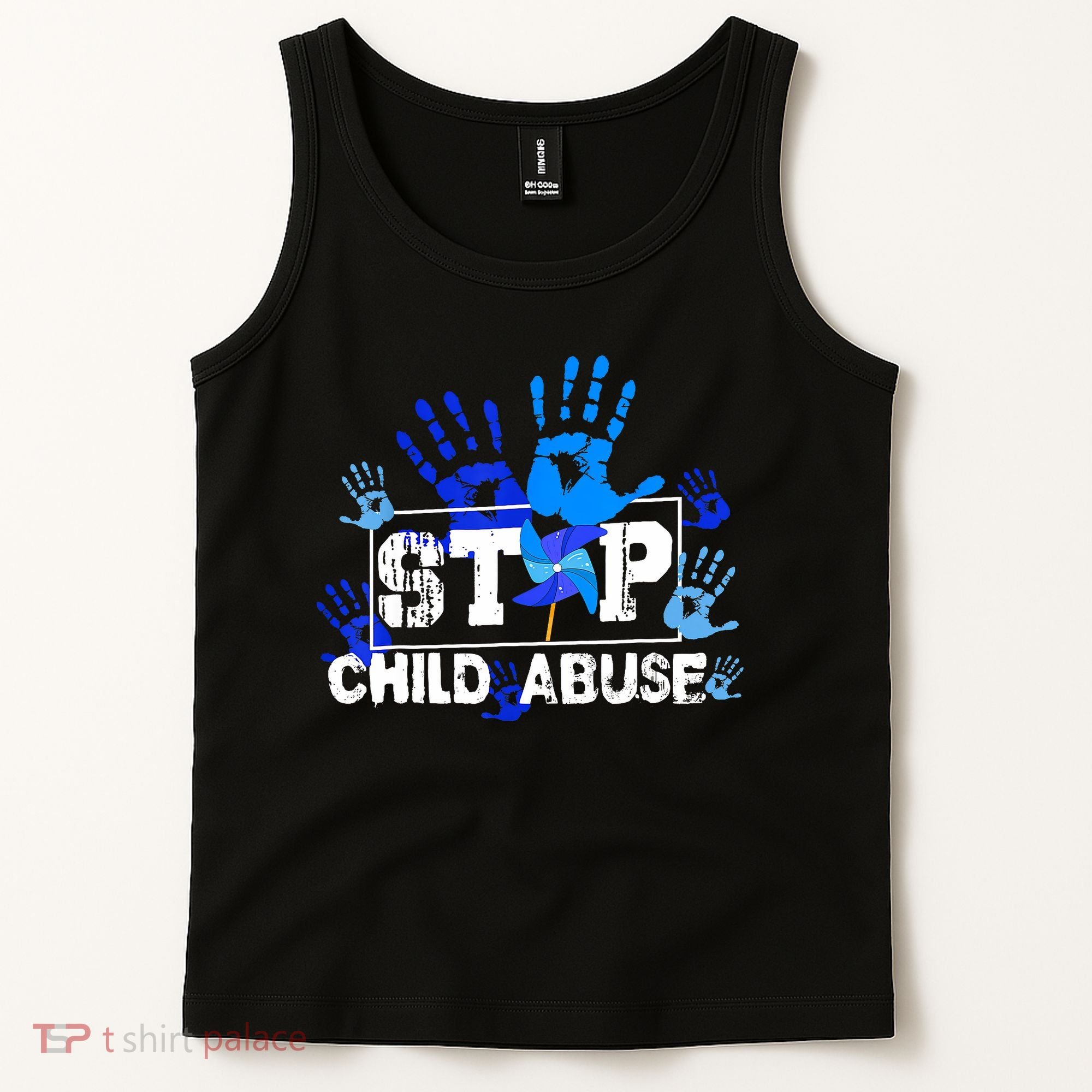 Stop Child Abuse Child Abuse Prevention Awareness Pinwheels  Tank Top