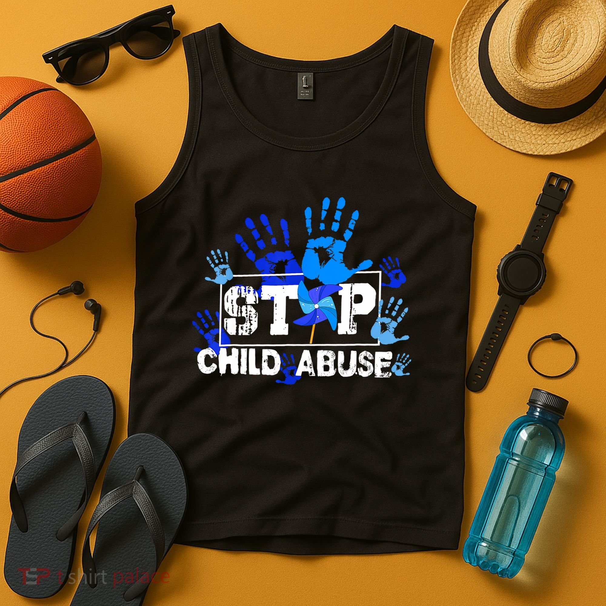 Stop Child Abuse Child Abuse Prevention Awareness Pinwheels  Tank Top