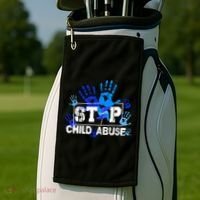 Stop Child Abuse Child Abuse Prevention Awareness Pinwheels  Golf Towel thumb 2