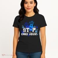 Stop Child Abuse Child Abuse Prevention Awareness Pinwheels  Women's T-Shirt thumb 4