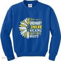 Sarcoma Cancer Awareness Just Ordinary Warrior Gift Kids Sweatshirt thumb 0